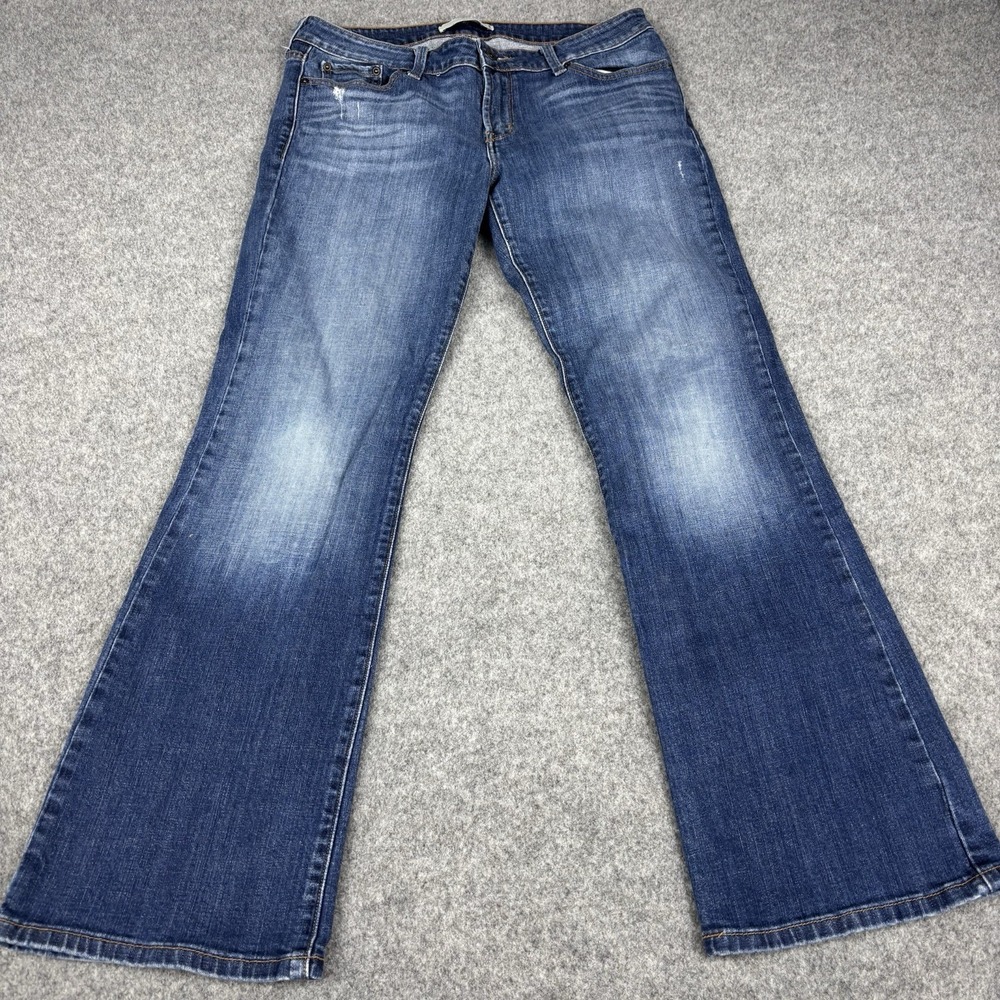 Levi's 545 Low Boot Cut Jeans Womens 12 Medium Y2K Dark Wash Red Tab Casual Blue